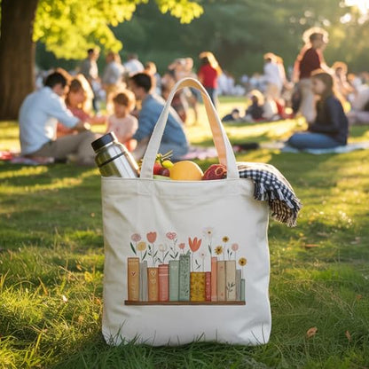 Book Lovers Gifts Canvas Tote Bag Tote Bag for Women Reusable Shoulder Bags for Grocery Beach Work - color: Red