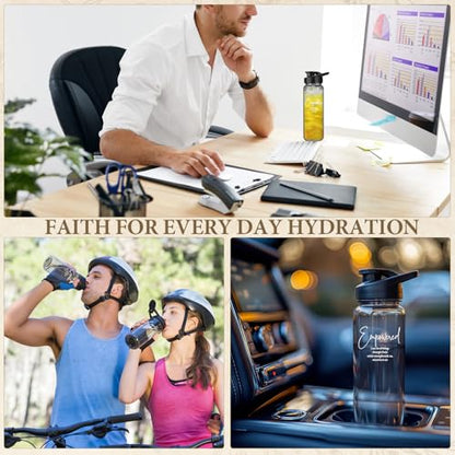 Skylety 10 Pcs Christian Water Bottles Bible Verse Plastic,Bible Words - style: Bible Words