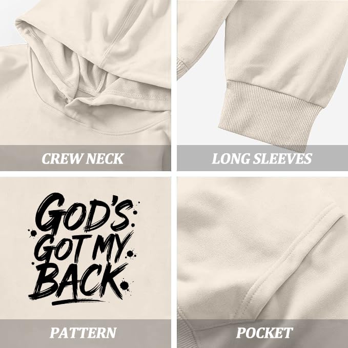 Boys Christian Inspirational Faith Graphic Pullover Hoodie - color: Apricot, size: 13-14 Years