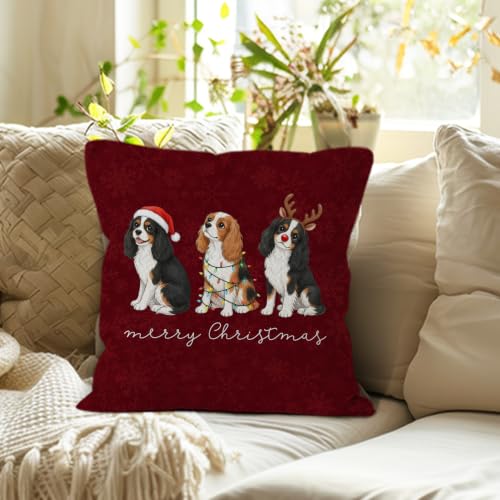 Cavalier King Charles Spaniel Throw Pillow Covers 18x18 Home Decor - color: Cavalier King Charles Spaniel