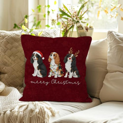 Cavalier King Charles Spaniel Throw Pillow Covers 18x18 Home Decor - color: Cavalier King Charles Spaniel