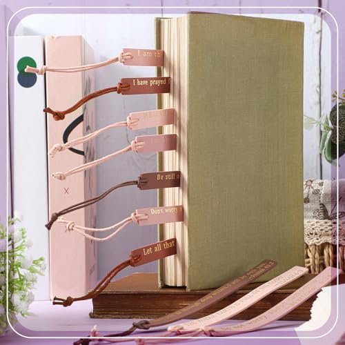 Skyygemm 10 Pcs Christian Bookmarks Christmas Gift for Women, Pink Brown - color: Pink Brown