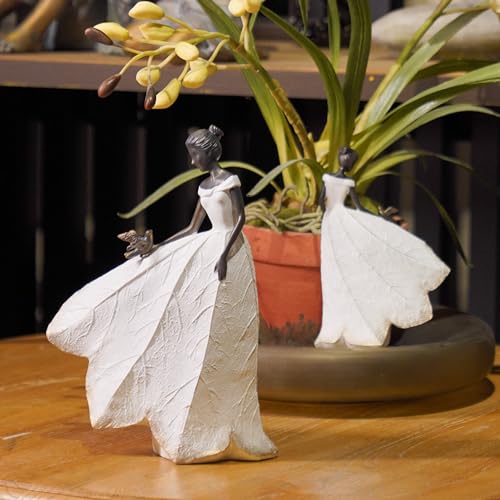 Guichifun Fairy Statue, White, 8.5 x 5.25 x 12 Inch - color: White-bird, size: Large