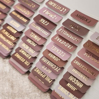 Laminated Bible Tabs for Women and Men, Gold Foil Embossed Lettering - style: Mocha Tone