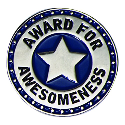 TCDesignerProducts Award for Awesomeness Blue/Silver Appreciation Award Pins, 12 Count