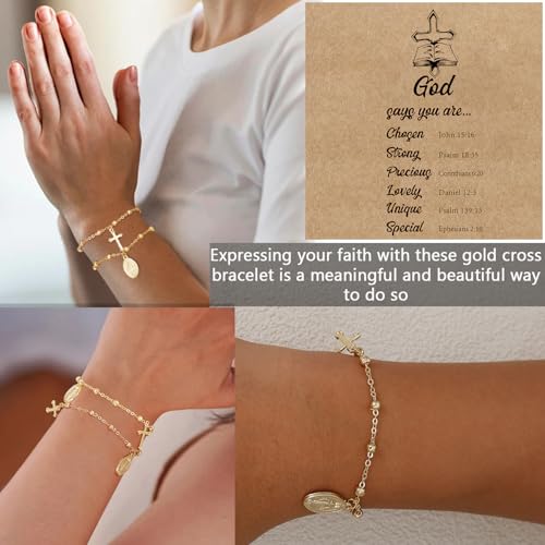 COLOYAN 9PCS Rosary Gold Beads Bracelet for Women - color: A