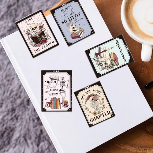 Gothic Skeleton Magnetic Bookmarks, Skull Book Marks for Horror Fans - style: Gothic Skeleton