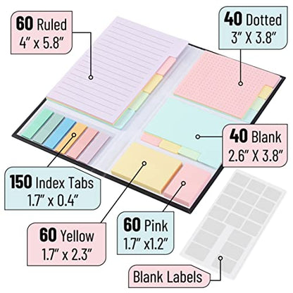 Mr. Pen- Sticky Notes Set, 820 Pack, Ruled - color: Muted Pastel, size: 1 Set (Pack of 2)