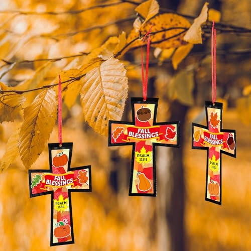 Chiisong 24 Sets Fall Blessings Crafts Fall Harvest Religious Crafts - style: Fall Blessings