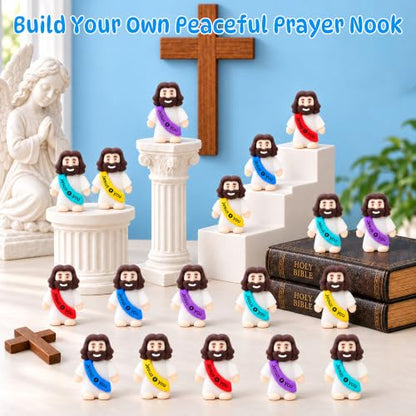 YuDanae 100pcs Little Jesus Figures,Mini Jesus Loves You Figures - color: Multicolor2, size: 100PCS