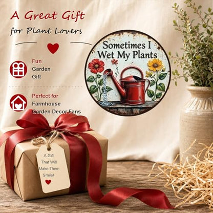Garden Gifts Sometimes I Wet My Plants Tin Sign - color: Garden Plants