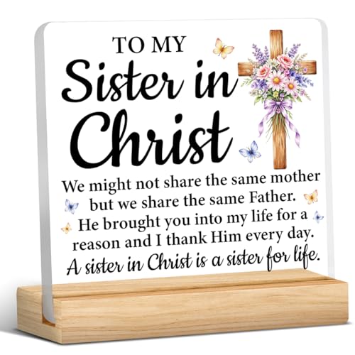 Sister Gifts Acrylic Desk Sign Christian Home Decor - color: M60A01