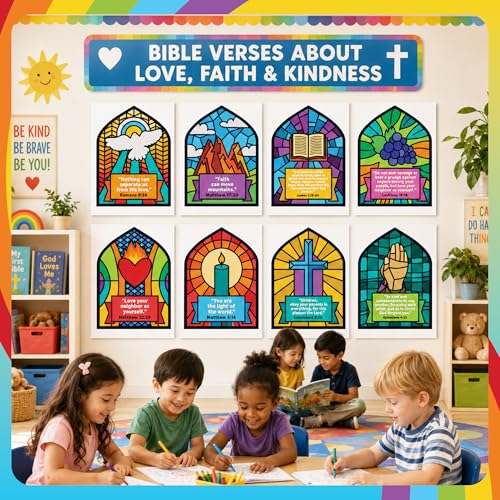Sproutbrite 10 Pack 12" x 16" Sunday Posters & Bible Study Charts - color: Bible Quotes