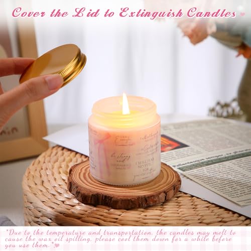 Lewtemi 10 Jars Christian Candles Gift Bulk, White, Pink Bow Coquette - color: White, style: Pink Bow Coquette