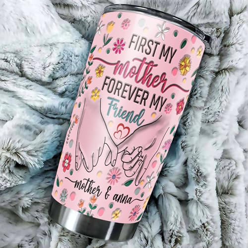 Personalized Mom and Daughter Tumbler First My Mother Forever My Friend Custom Name Insulated Cups Travel Coffee Mug with Lids Stainless Steel 20 30 Oz Gifts for Women Nana Girl Mothers Day - color: Mom 609