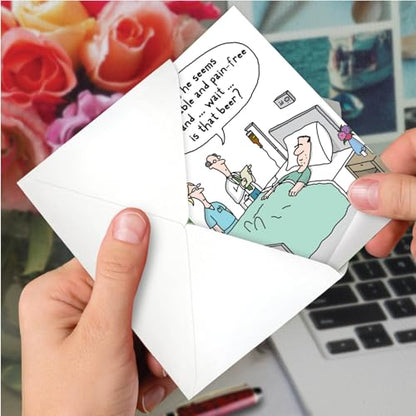 NobleWorks 1 Inappropriate Funny Get Well Card IV Drip Hospital C7268GWG - style: Beer Drip