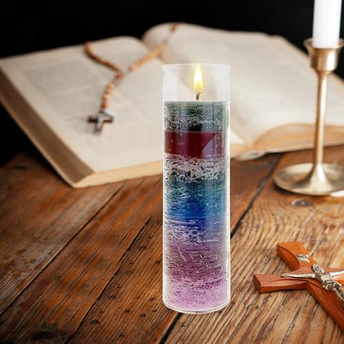 Mega Candles Unscented Devotional Vigil Prayer Wax Candle 1 Count 2" x 8" - color: Multicolor, size: 1 Piece