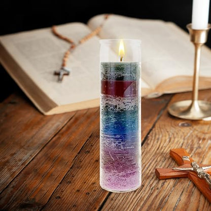 Mega Candles Unscented Devotional Vigil Prayer Wax Candle 1 Count 2" x 8" - color: Multicolor, size: 1 Piece