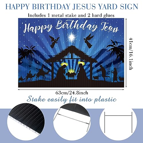 Kigeli 24 Inch Christmas Nativity Yard Sign with Stakes