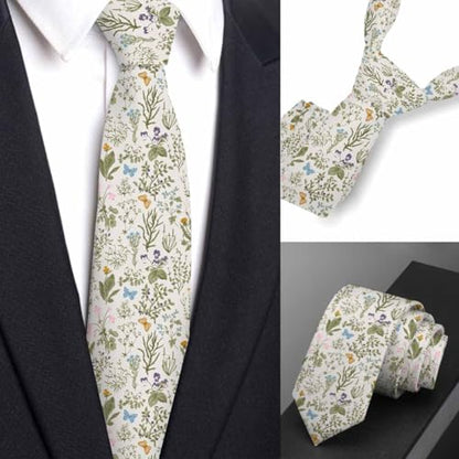 funny Ties for Men Business Novelty Men's Neckties for Festival Holiday Party Valentine's Day Wedding Christmas - color: Herbs Wild Floral
