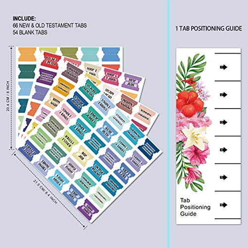 Bible Index Tabs New & Old Testament Tabs Matte Laminated Floral Design, Bible Journaling Supplies - 122 Pcs (Solid Color) - color: Solid Color