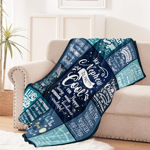 Nephew Gifts from Auntie & Uncle, Nephew Blanket 50"x 60" Soft Throw - color: My Nephew-1, size: 50"x60"