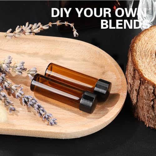 Teenitor 100pcs Essential Oil Bottles, 5ml Essential Oil Bottles Empty Glass Anointing Bottles, Small 5ml Oil Vial, Sample Bottles - size: 5ML