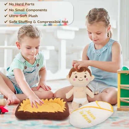 Baby Jesus Plush Doll, 12" Nativity Manger Scene Stuffed Religious Toy - color: 12inch/Baby Jesus for Nativity Scene