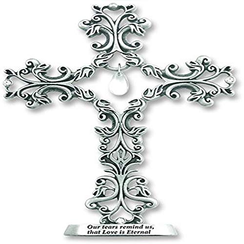 Cathedral Art Standing Cross with Dangling Tear-Shaped Crystal Figurine, Model:QP321 - style: Crystal Dangles