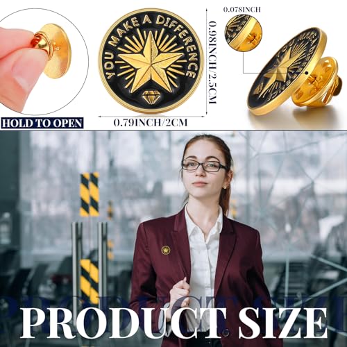 Ceenna 50 Pcs Employee of the Month Star Lapel Pins, Make A Difference - style: Make a Difference