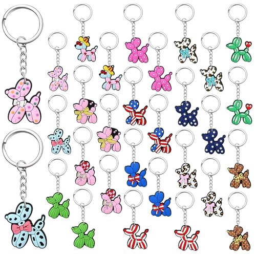 Cute Keychain Bulk,Cute Key Chain for Car Keys Purse Bag Rewards - color: Balloon Dog-30