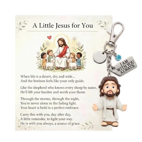Angyape A Little Jesus for You - Mini Jesus Keychain Backpack Bag Charms Birthstone Charm Inspirational Christian Faith Gifts - color: L: December