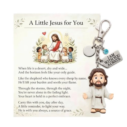 Angyape A Little Jesus for You - Mini Jesus Keychain Backpack Bag Charms Birthstone Charm Inspirational Christian Faith Gifts - color: L: December