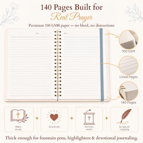 Hardcover Blank Christian Notebook – 140 Pages – You Are - color: Beige
