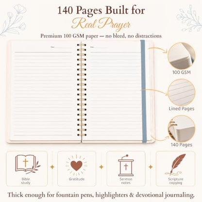 Hardcover Blank Christian Notebook – 140 Pages – You Are - color: Beige
