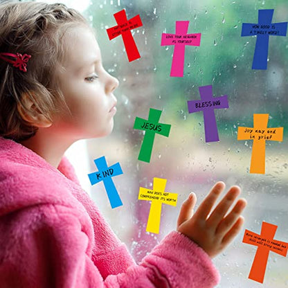 Geyee 108 Pcs Cross Cutouts Paper Bulletin Board Decor 3.5 in Die Cut - size: 3.5 Inches, style: Cross