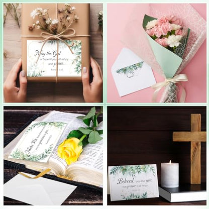 Affrolling 50 Pack Christian Thank You Cards Bulk with Envelopes Stickers - style: Leaf