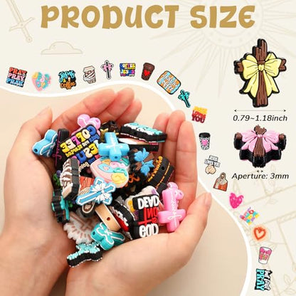 Tondiamo 60 Pcs Jesus Silicone Focal Beads for Pens Bulk Jesus Easter Beads for Beadable Pen Keychain Jewelry Bracelet Making DIY Crafts - style: Jesus