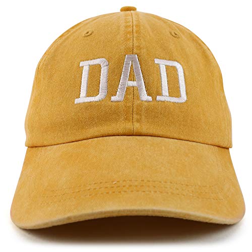Trendy Apparel Shop Dad Embroidered Pigment Dyed Low Profile Cotton Cap - color: Mango