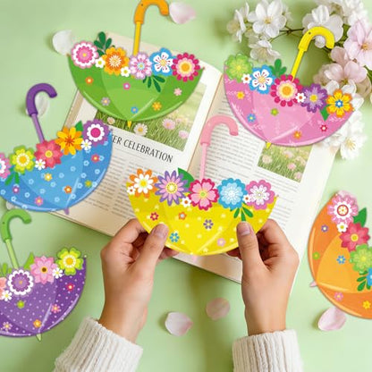 PAIVSUN 24Pcs Spring Crafts Kits Make You Own Umbrella Paper Ornament - style: Spring Umbrella