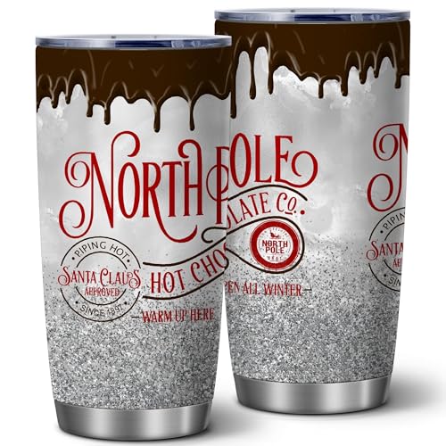 20oz North Pole Hot Chocolate Insulated Stainless Steel Tumbler with Lid - color: 1 Count (Pack of 1)-hot chocolate