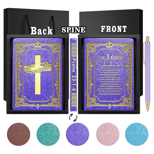 Christian Gift Psalm 23 Gifts The Lord Is My Shepherd Notebook Religious Cross Gift Bible Verse A5 Notebook Scripture Gift,1 Pack (Purple),(LORD Shepherd-Purple) - color: LORD Shepherd-Purple