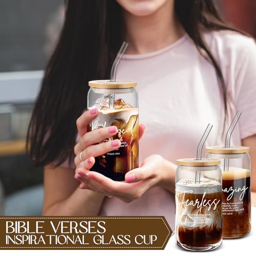 Funnymoom 6 Pcs Christian Glass Cup Gift Bulk for Women, Classic, Clear - color: Clear, style: Classic
