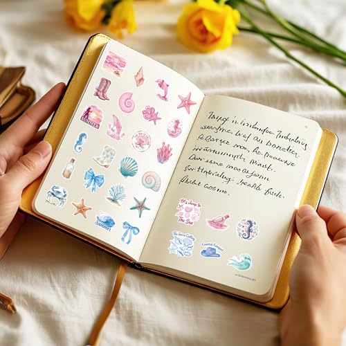 100 Pcs Ocean Stickers, Sea Life Beach Aesthetic Stickers - color: Ocean Beach Summer
