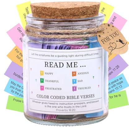 Read Me When Bible Verses Jar, Bible Verse Jar, Christian Gifts for Women - color: Bible Ver Jar