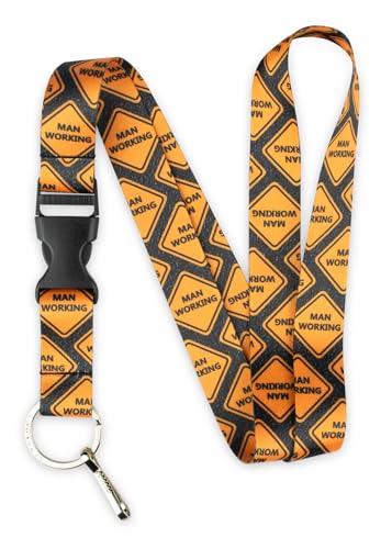 Limeloot Lanyard – Soft Neck Lanyard with Quick Release & Key Ring – ID Badge Holder & Keychain Lanyard for Men & Women - color: Man Working