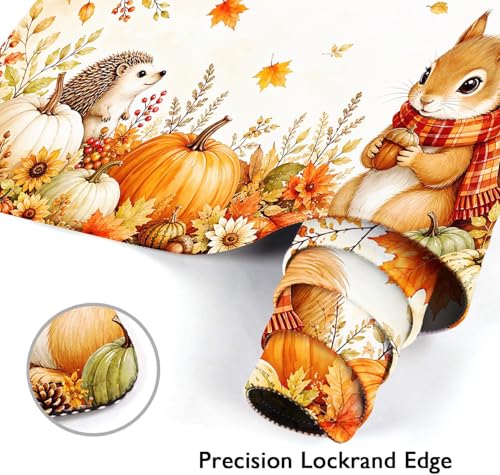 Britimes Large Mouse Pad, Mouse Pad, 31.5 x 15.7 Inch, Fall Woodland - color: Squirrel Hedgehog Pumpkin