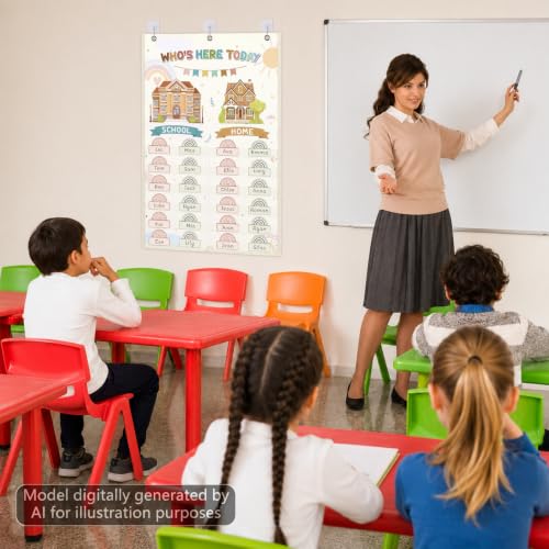 Attendance Chart for Classroom Jobs Durable Classroom Management Charts with 40 Student Cards Behavior Tracker Helping Hands Attendance Chart for Preschool Kindergarten Elementary Supplies