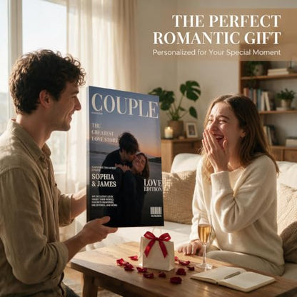Ipplee Custom Framed Canvas Print, Love Couple Magazine Cover for Couples - color: Design08
