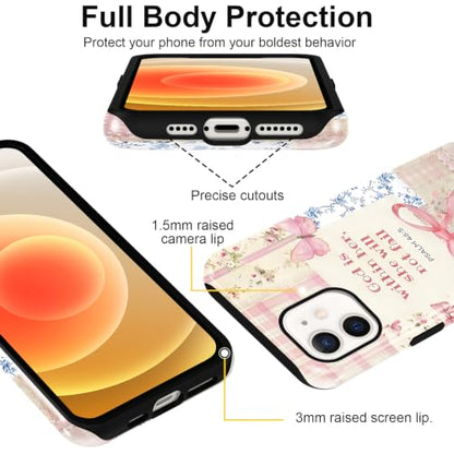 Cute Jesus Bow Collage Phone Case for iPhone 12/iPhone 12 Pro 6.1'' - color: Bible verses pink bow, size: iPhone 12/iPhone 12 Pro